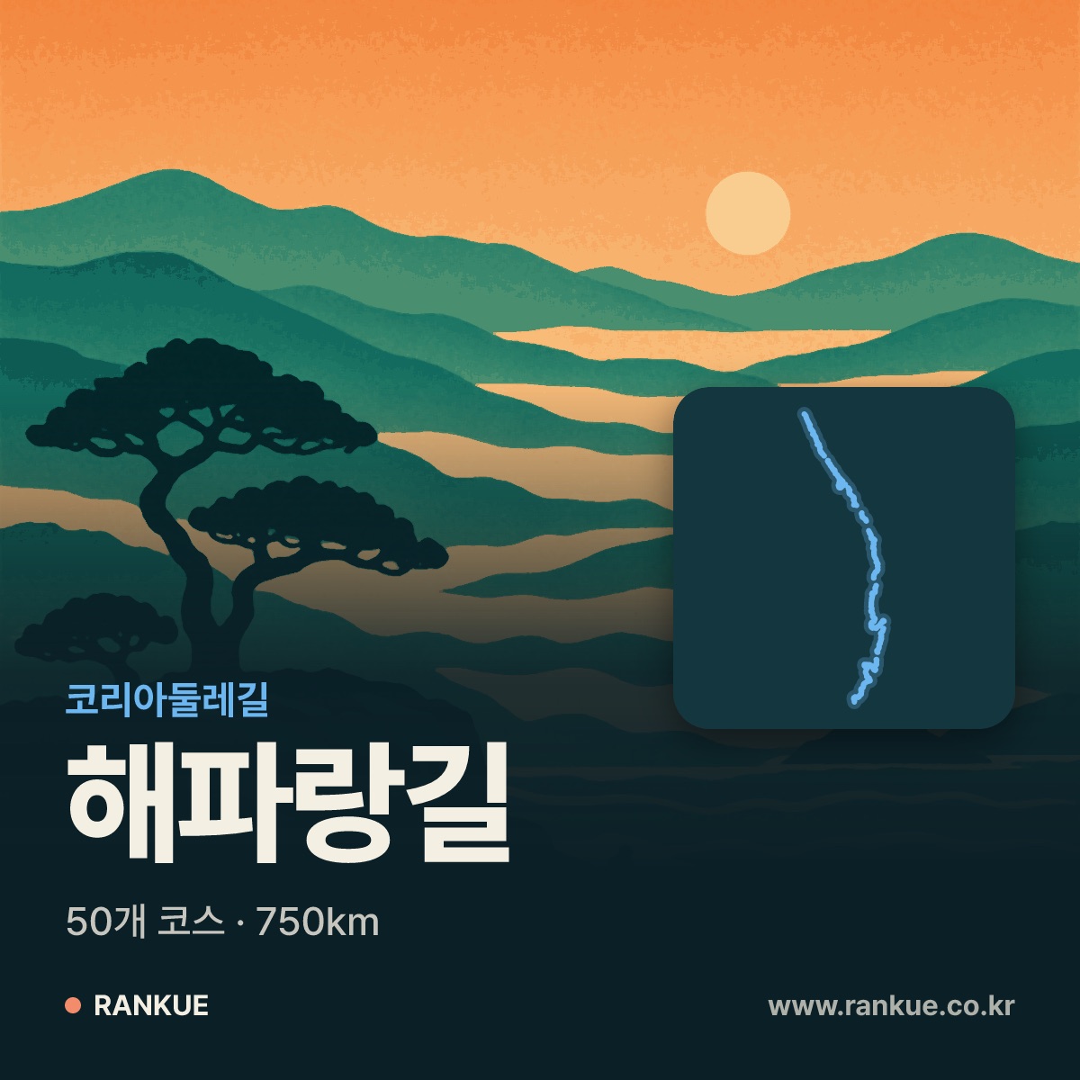 해파랑길 코스 지도 — 랭큐 등산