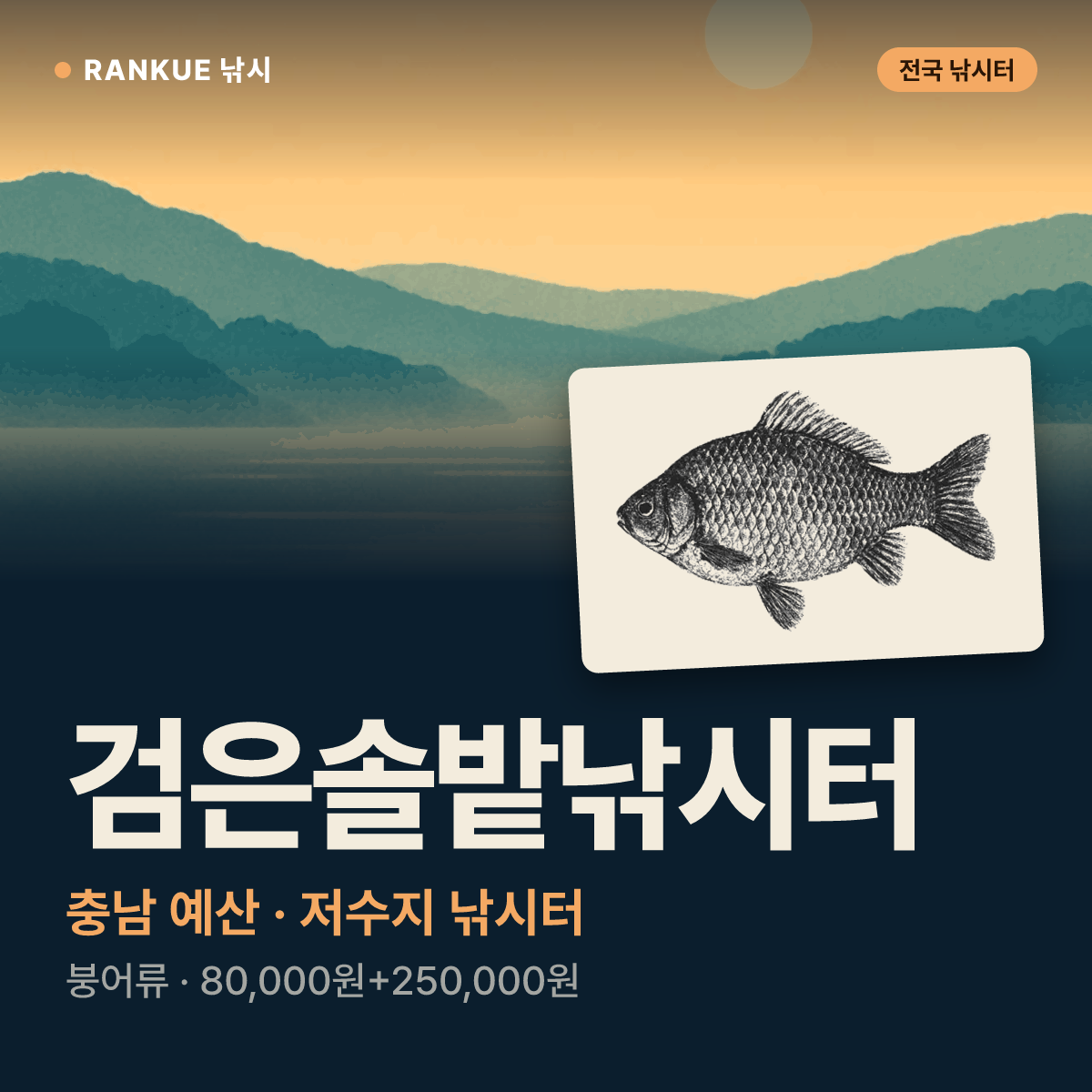 검은솔밭낚시터 — 충남 예산 저수지 낚시터