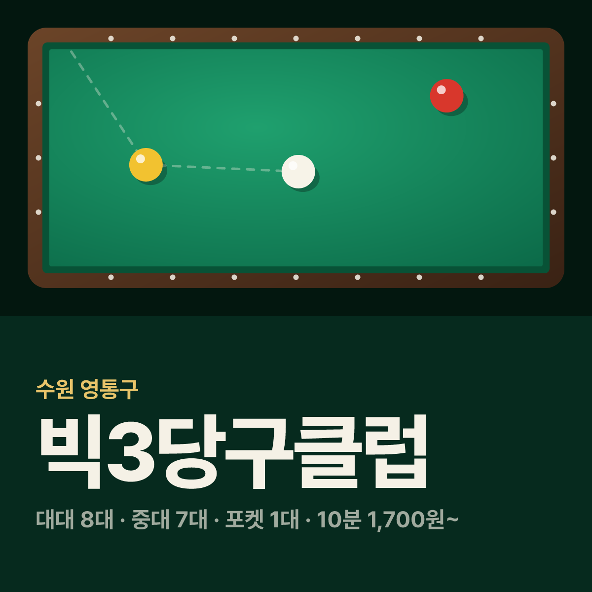 빅3당구클럽 당구장 카드