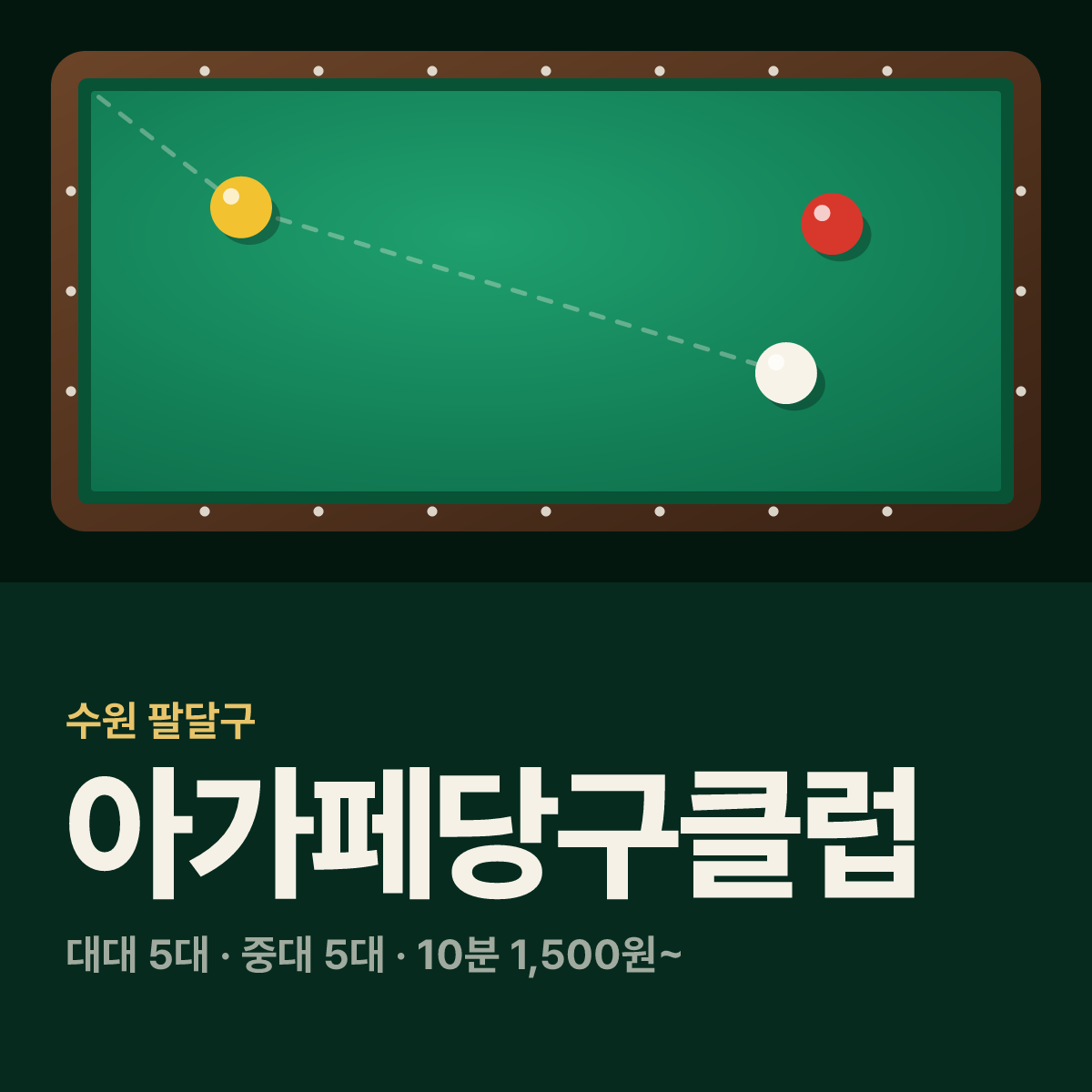 아가페당구클럽 당구장 카드