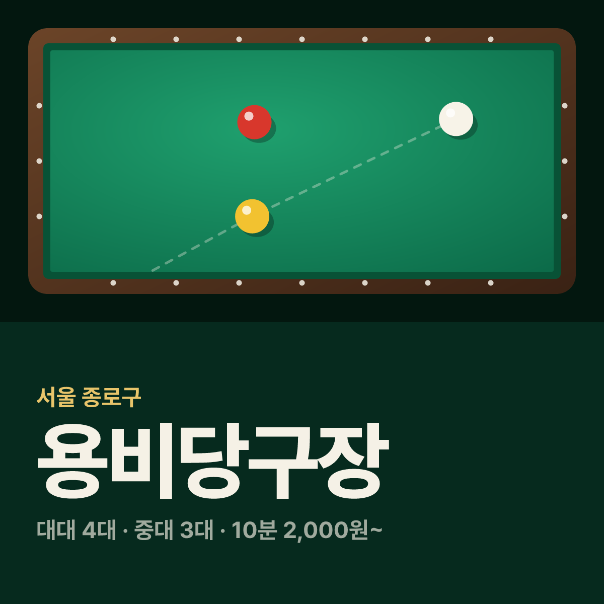 용비당구장 카드