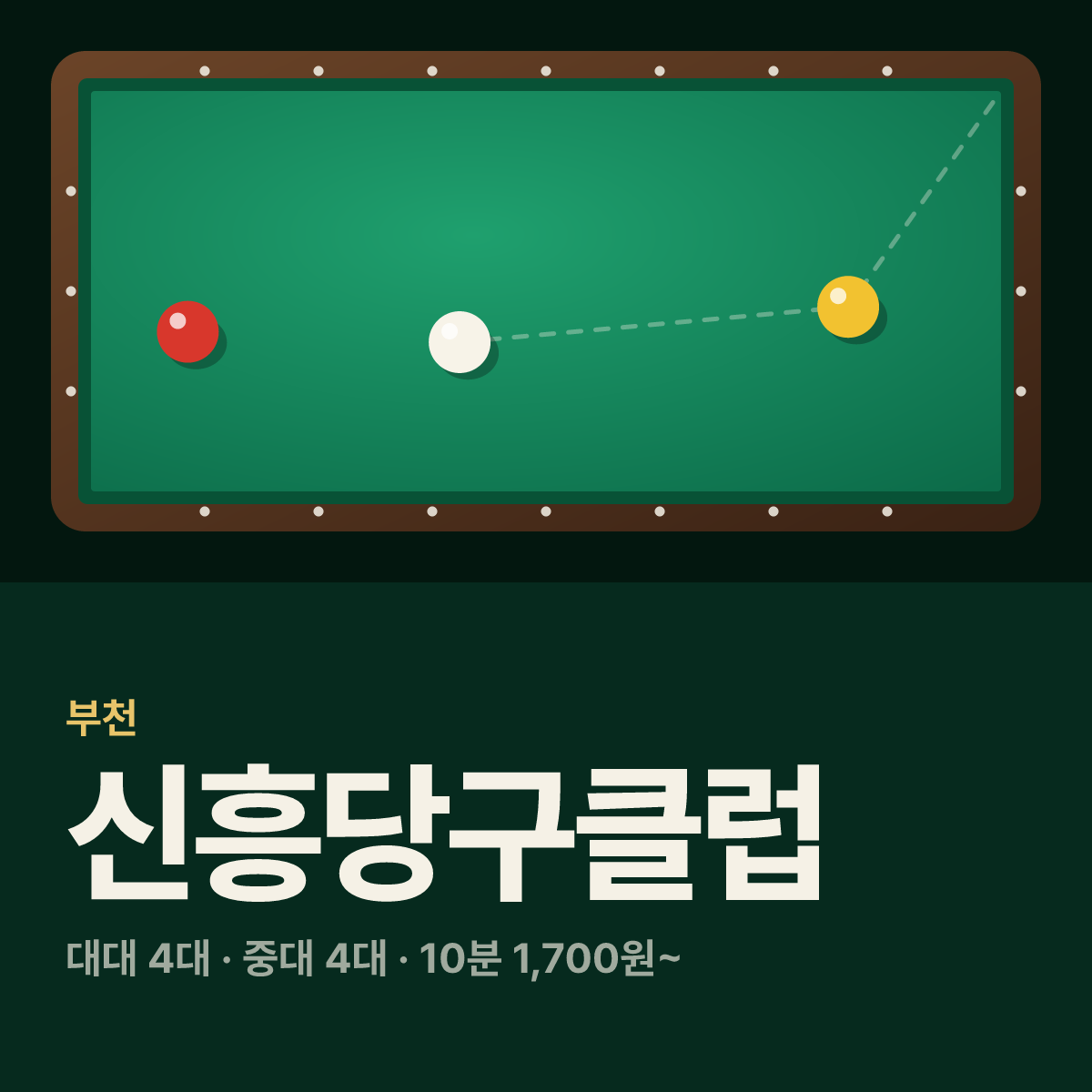 신흥당구클럽 당구장 카드