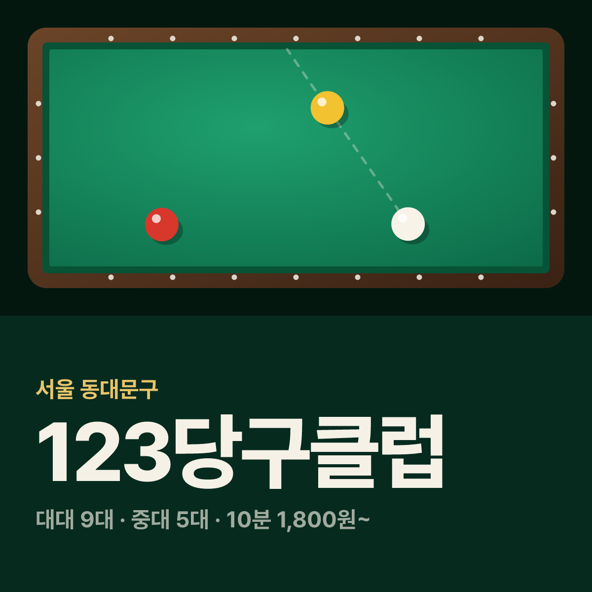 123당구클럽 당구장 카드