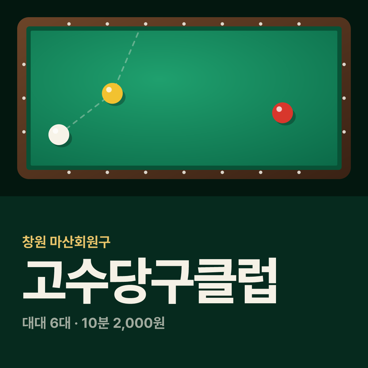 고수당구클럽 당구장 카드