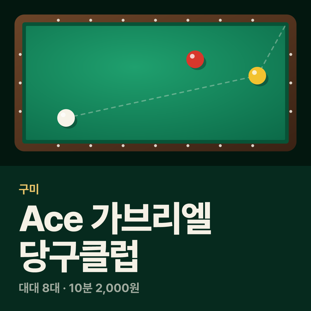 Ace 가브리엘 당구클럽 당구장 카드
