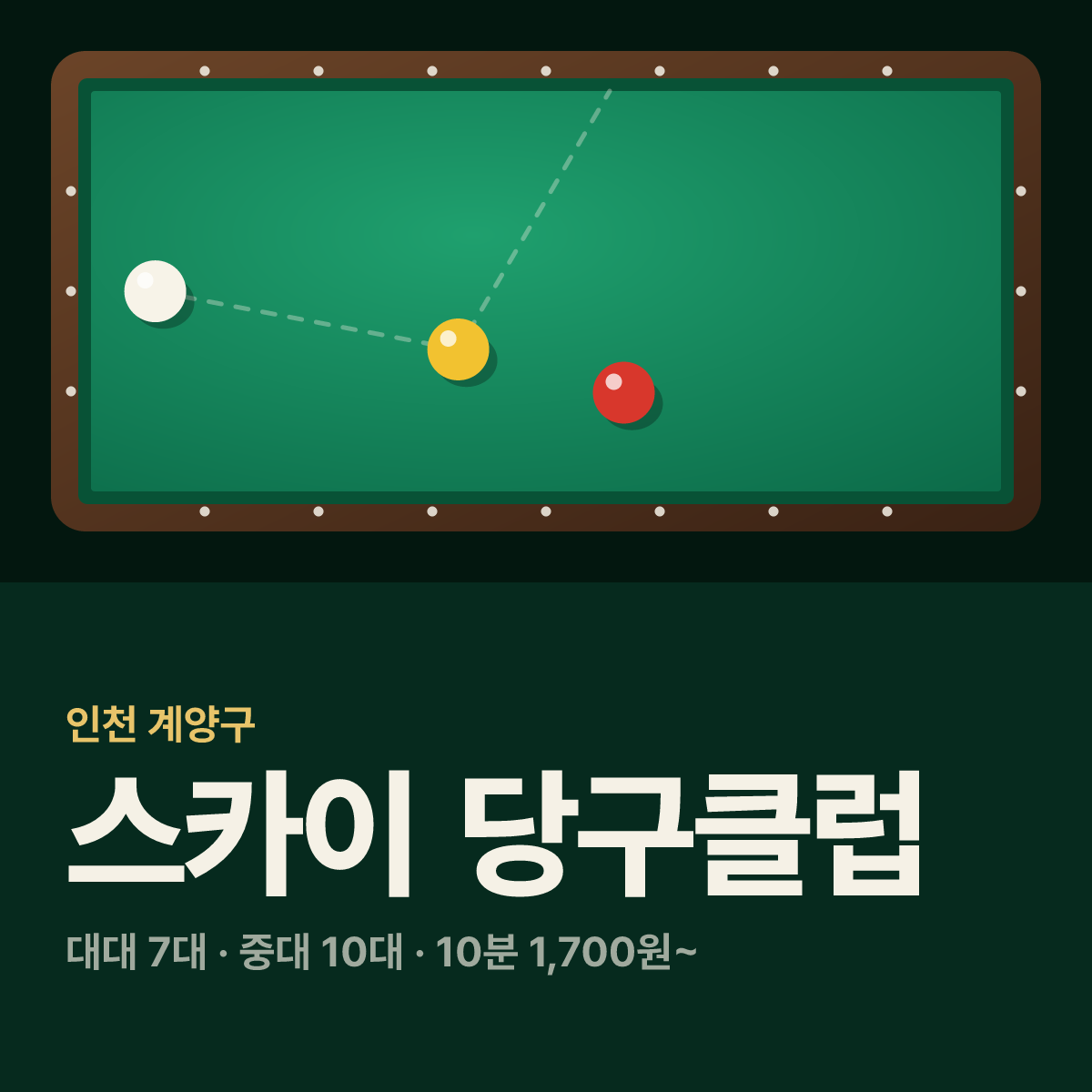 스카이 당구클럽 당구장 카드