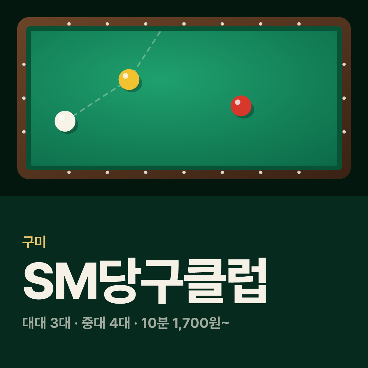 SM당구클럽 당구장 카드