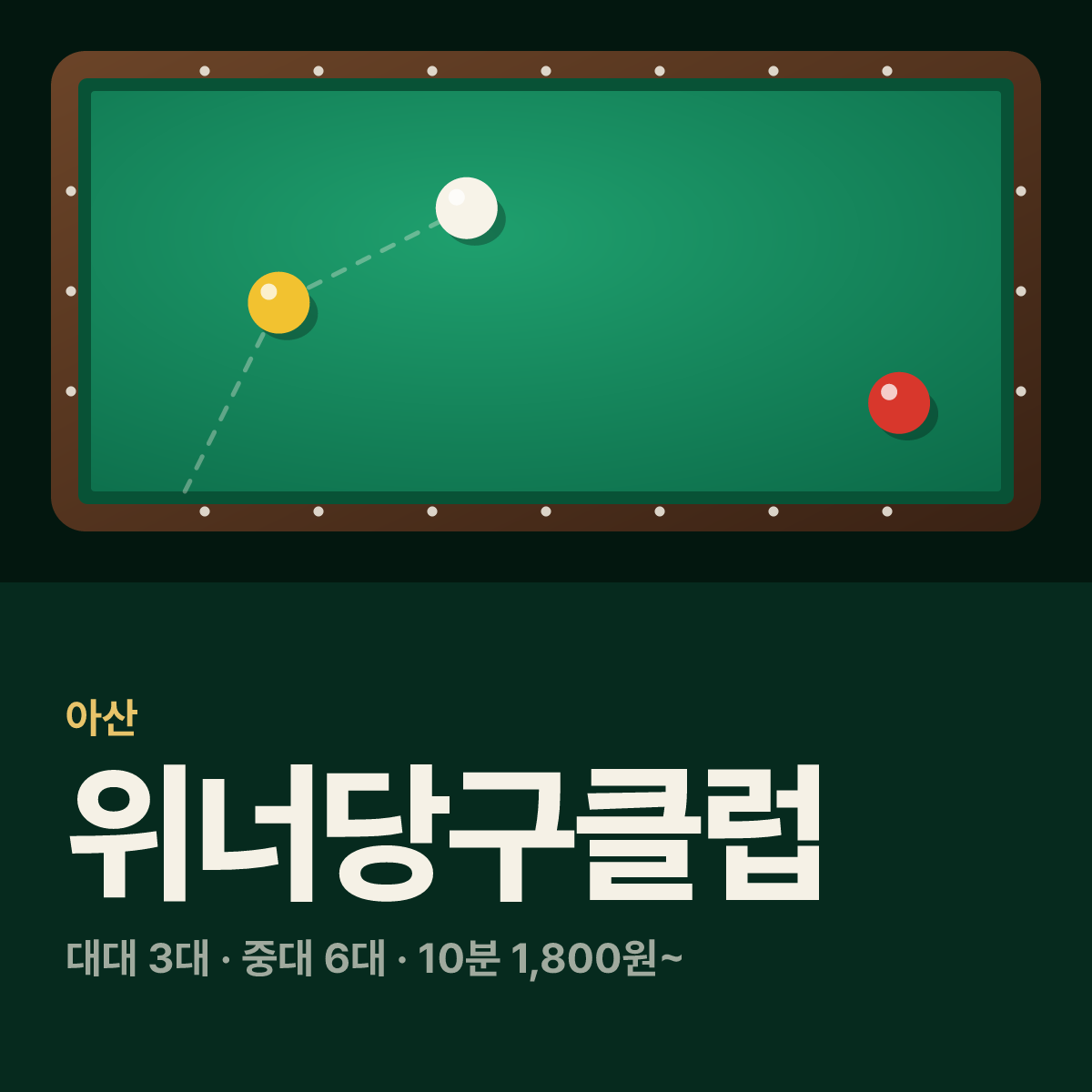 위너당구클럽 당구장 카드