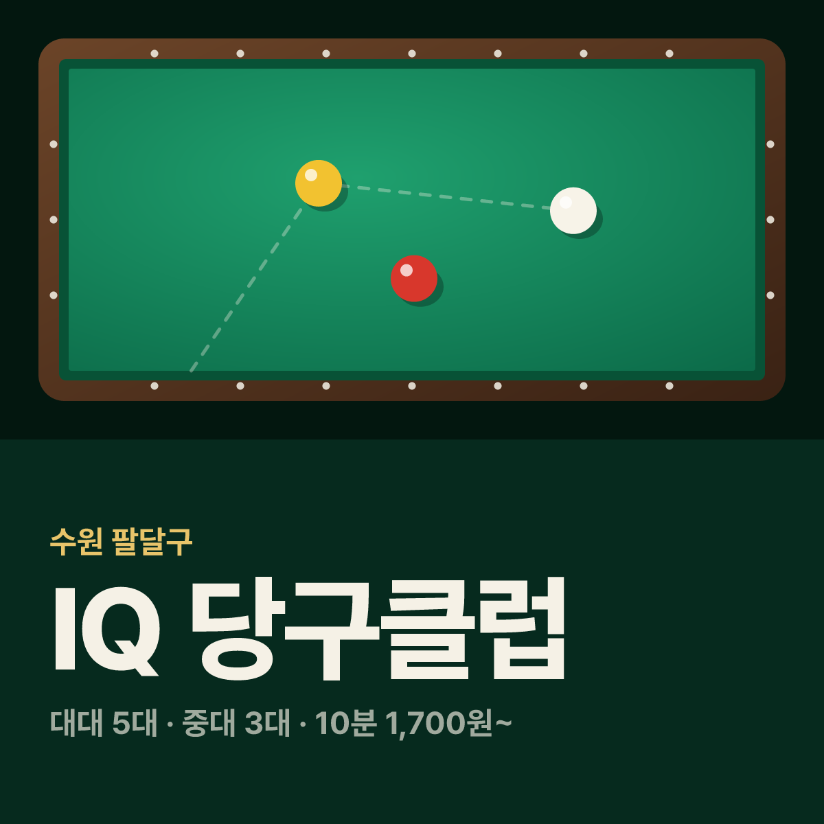 IQ 당구클럽 당구장 카드