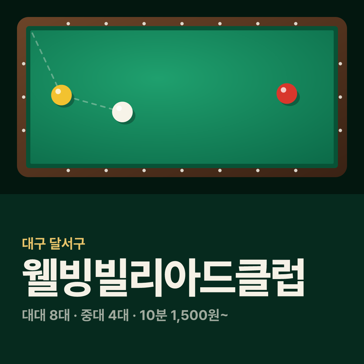 웰빙빌리아드클럽 당구장 카드