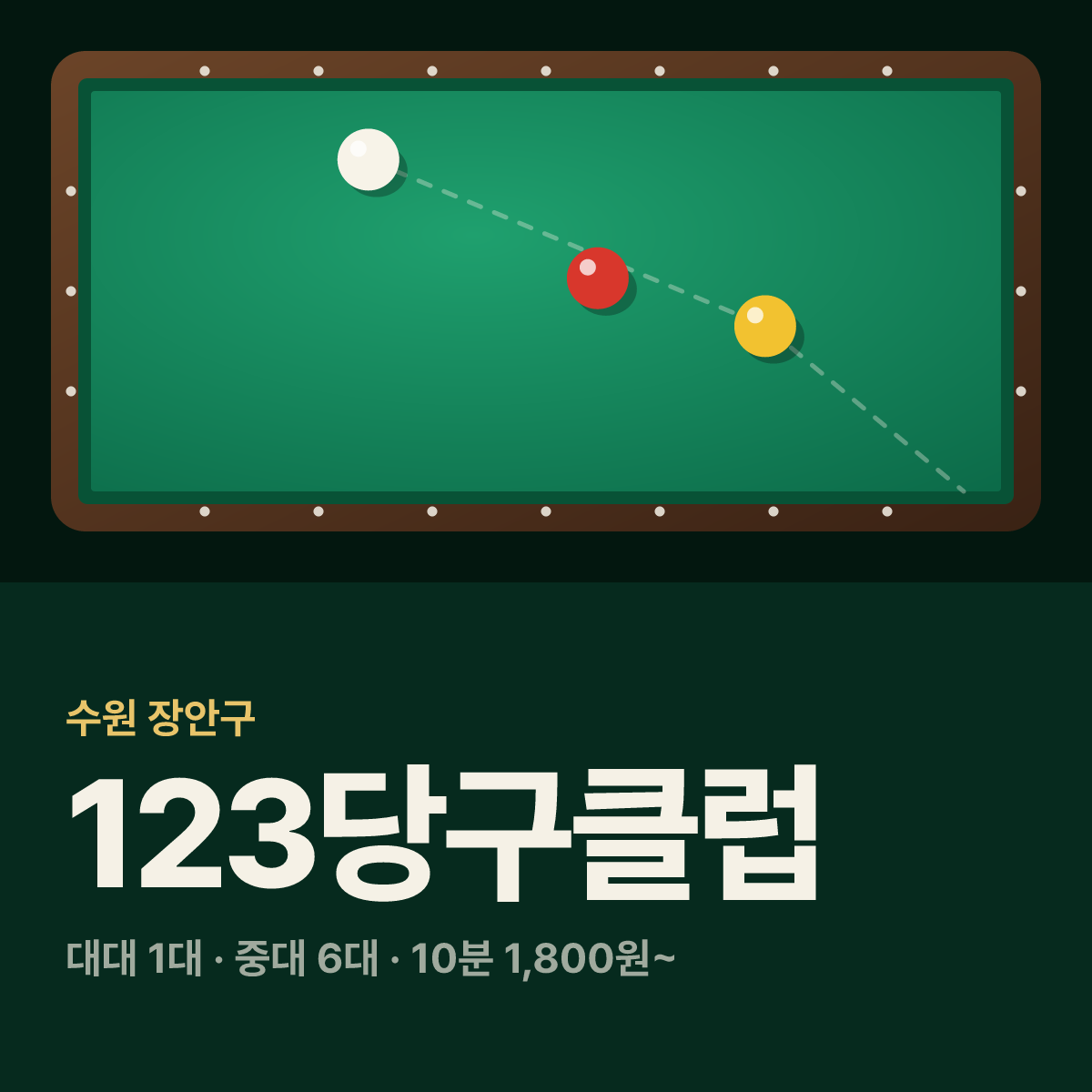 123당구클럽 당구장 카드
