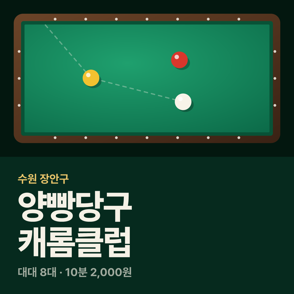 양빵당구 캐롬클럽 당구장 카드