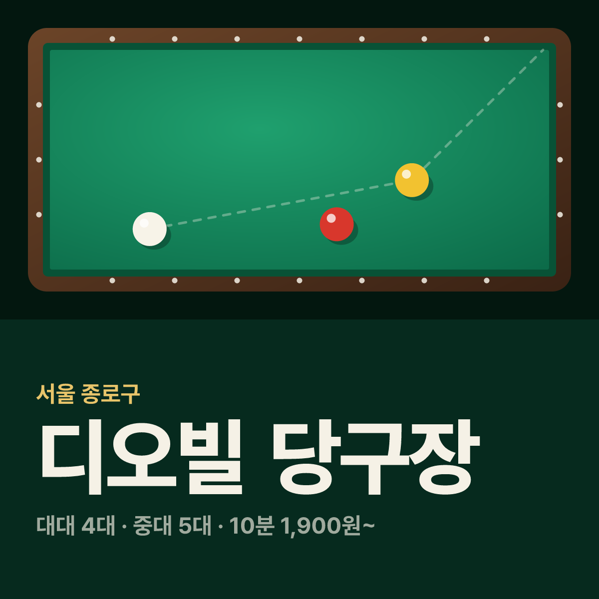 디오빌 당구장 카드