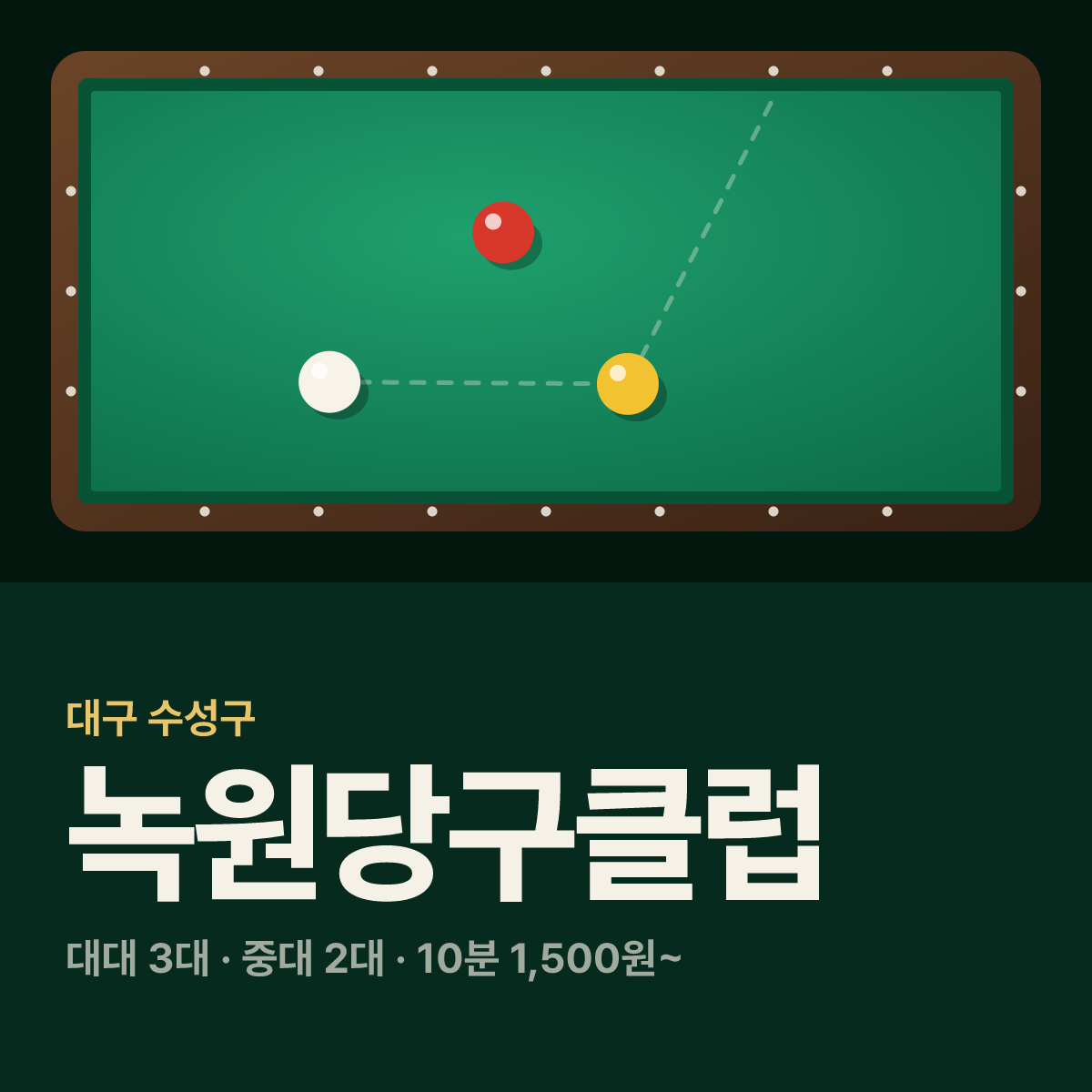 녹원당구클럽 당구장 카드