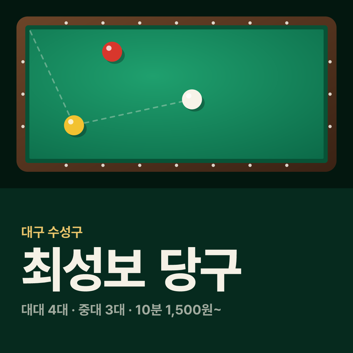 최성보 당구 당구장 카드