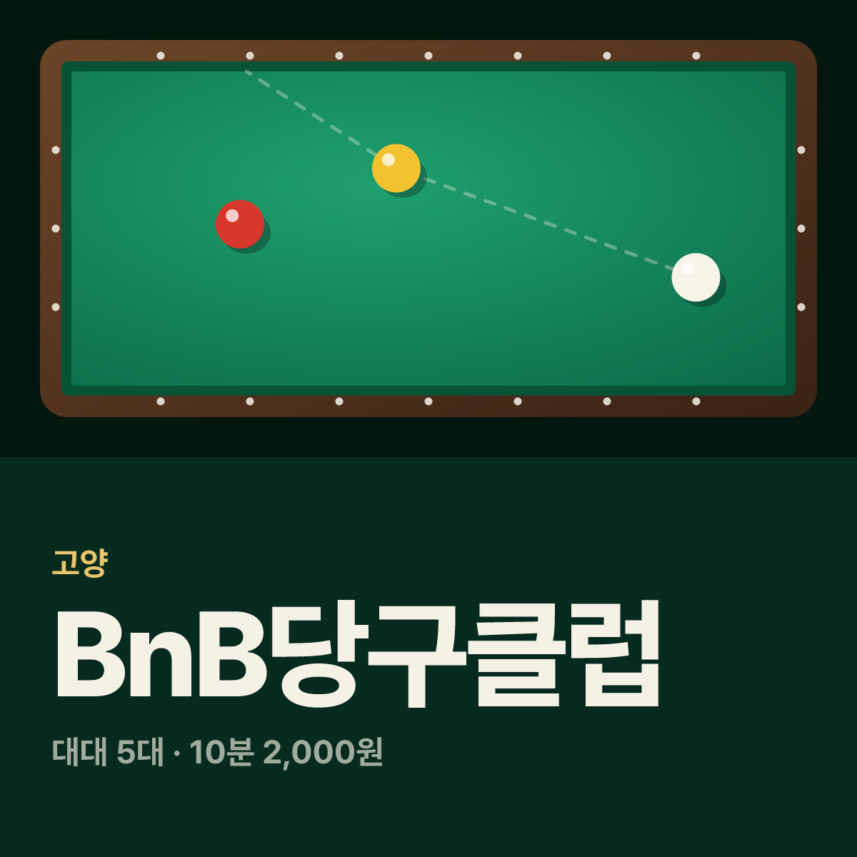 BnB당구클럽 당구장 카드