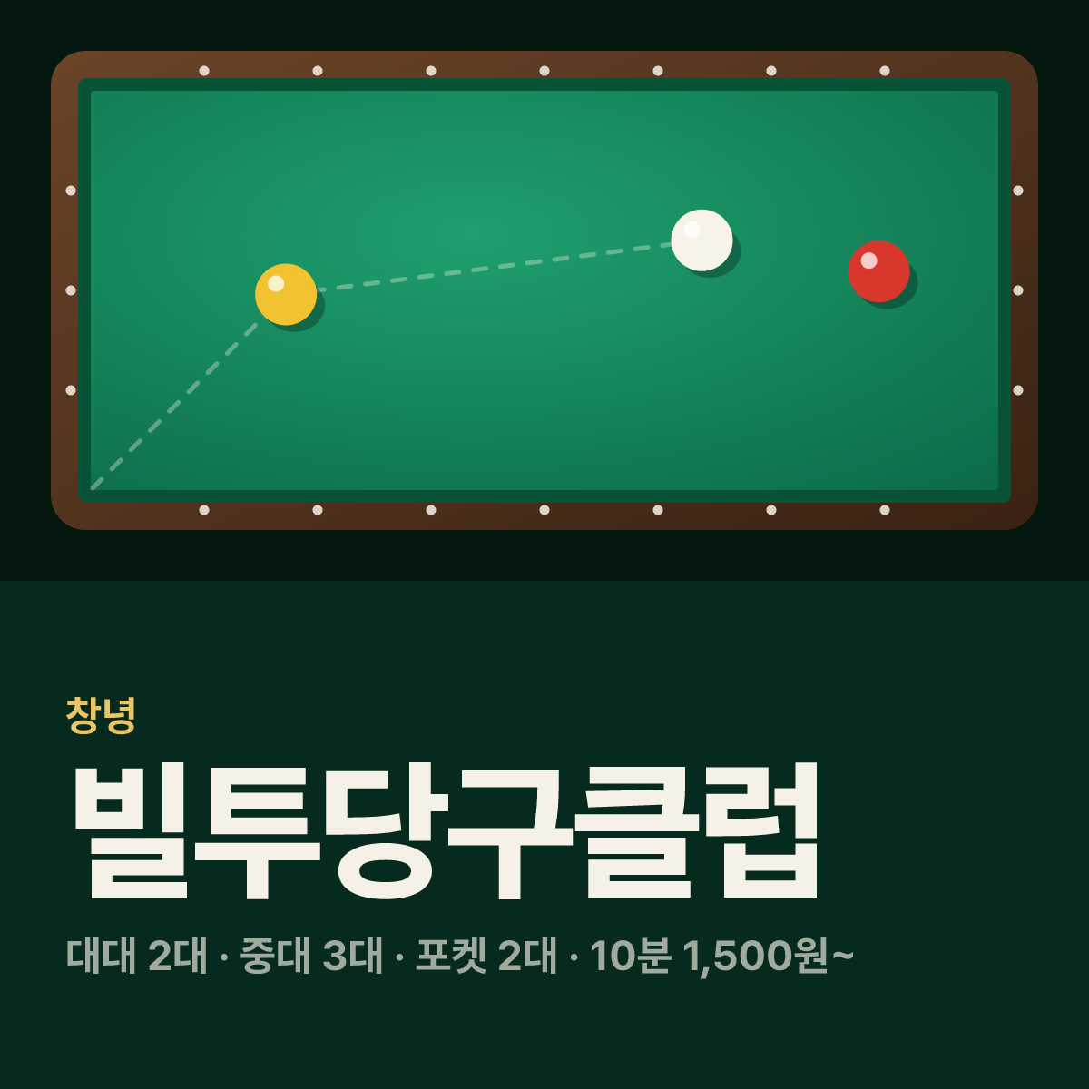 빌투당구클럽 당구장 카드