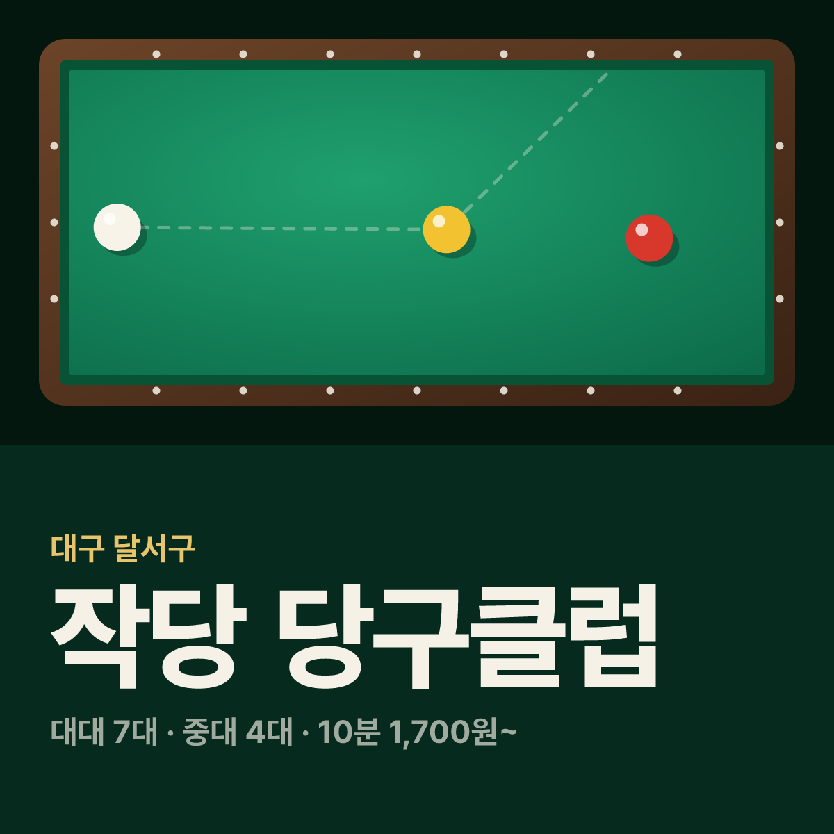 작당 당구클럽 당구장 카드