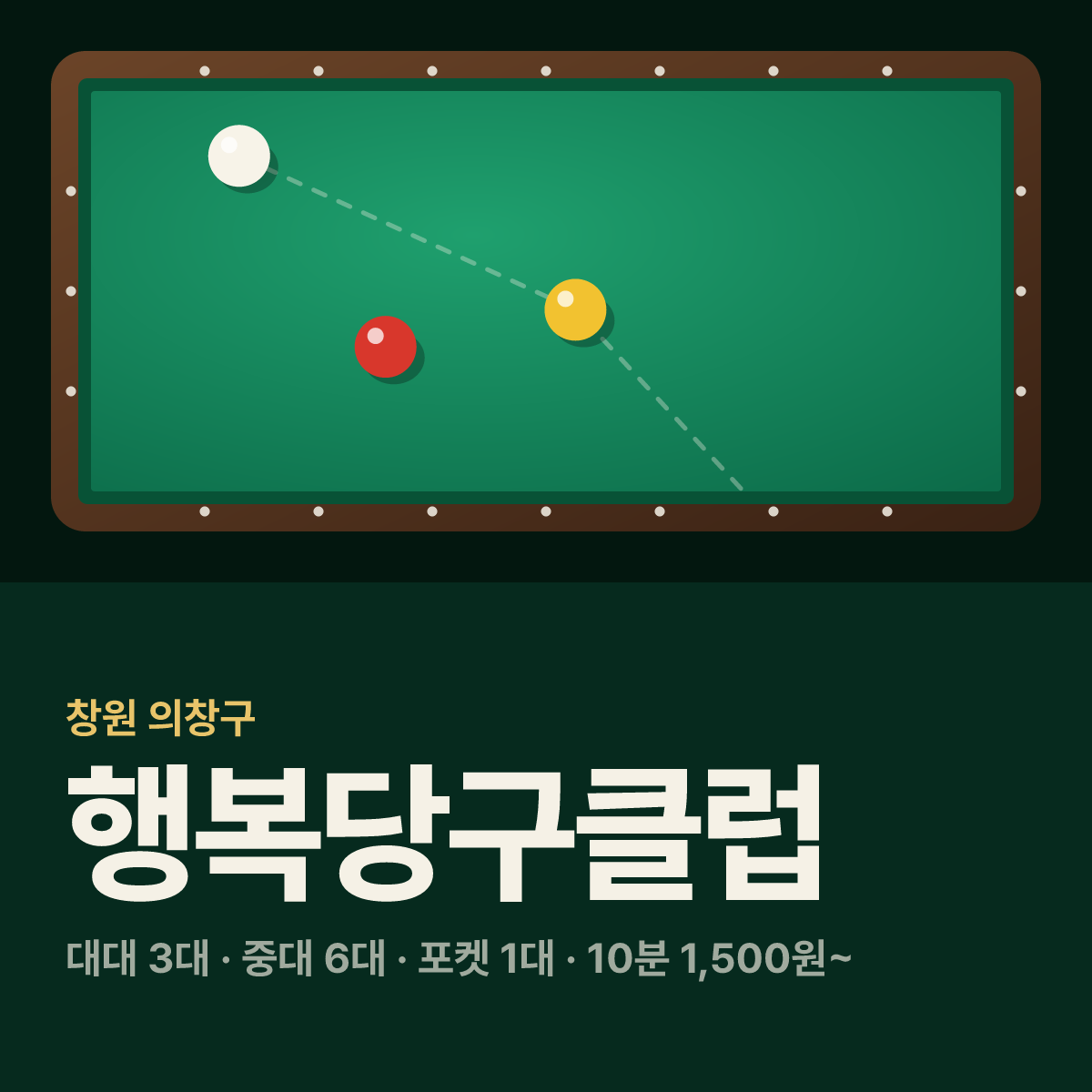 행복당구클럽 당구장 카드