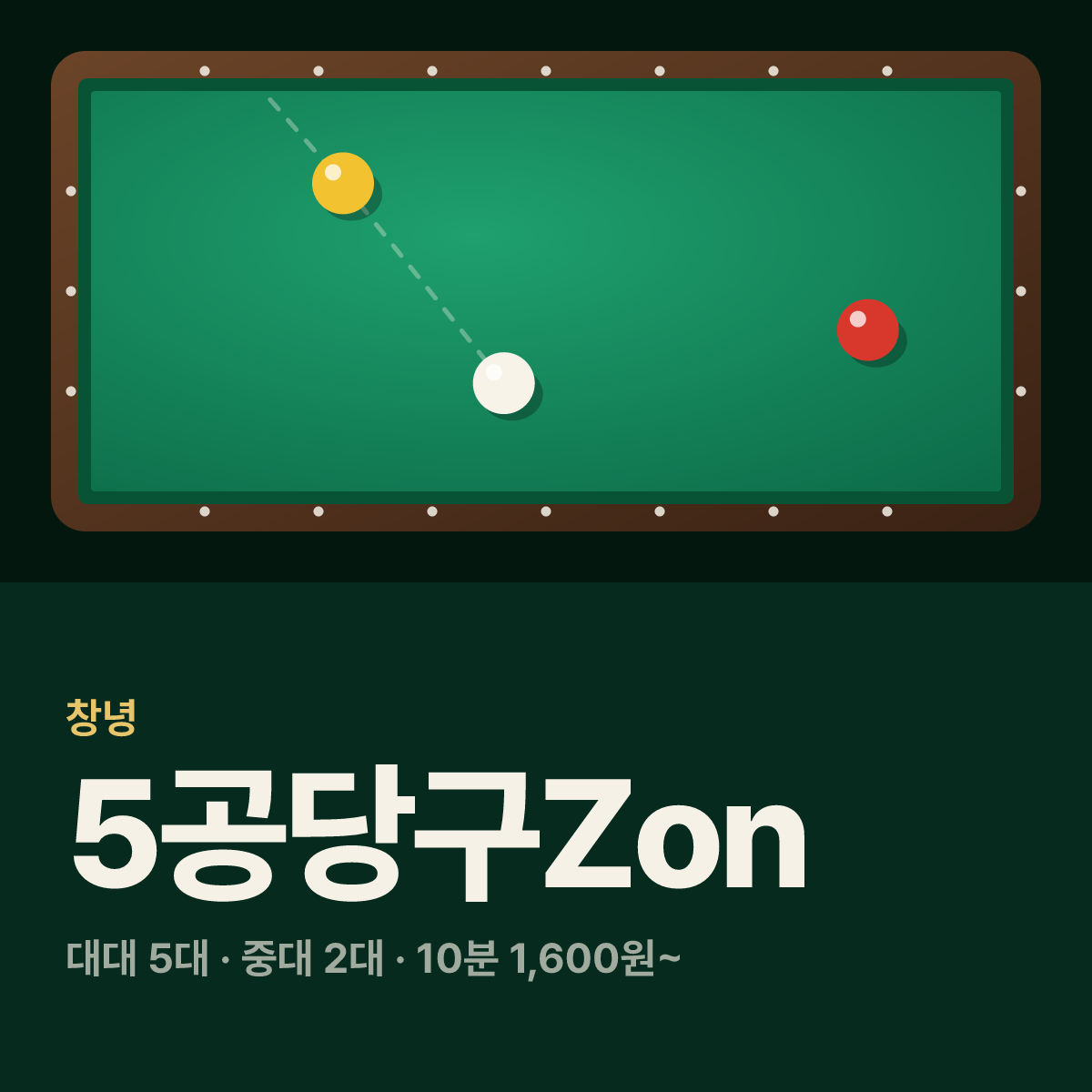 5공당구Zon 당구장 카드