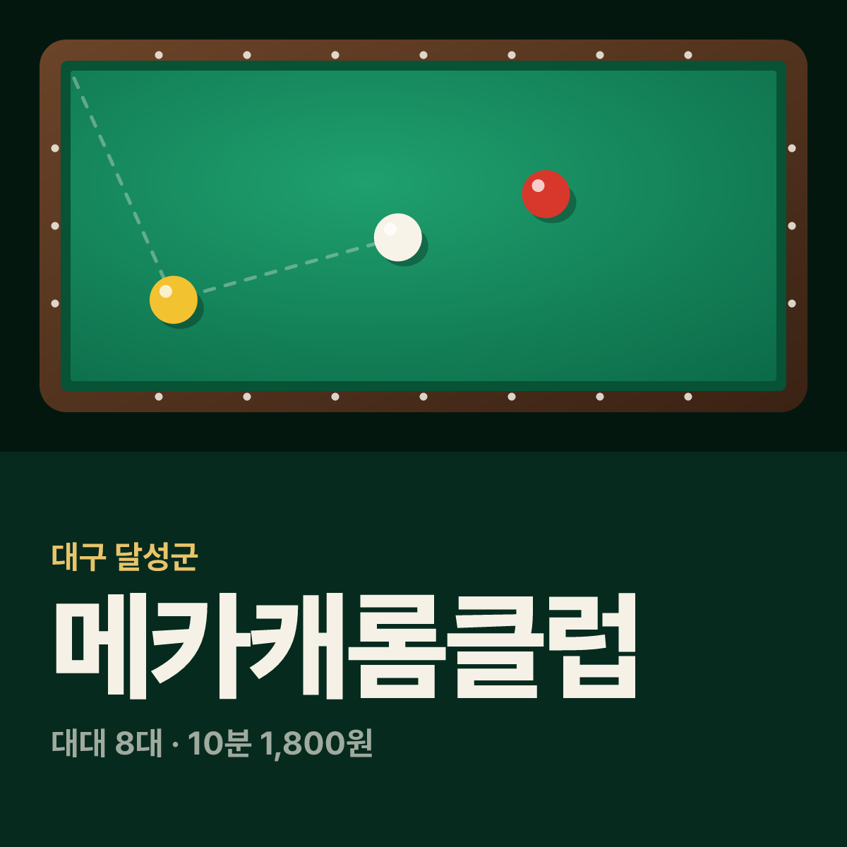 메카캐롬클럽 당구장 카드
