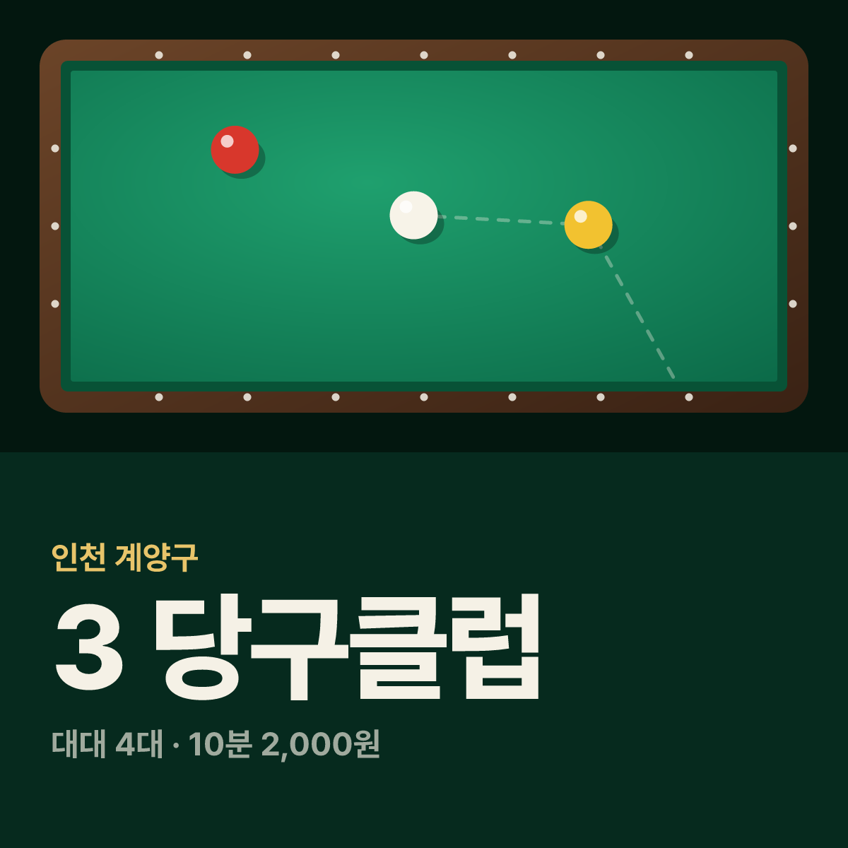 3 당구클럽 당구장 카드