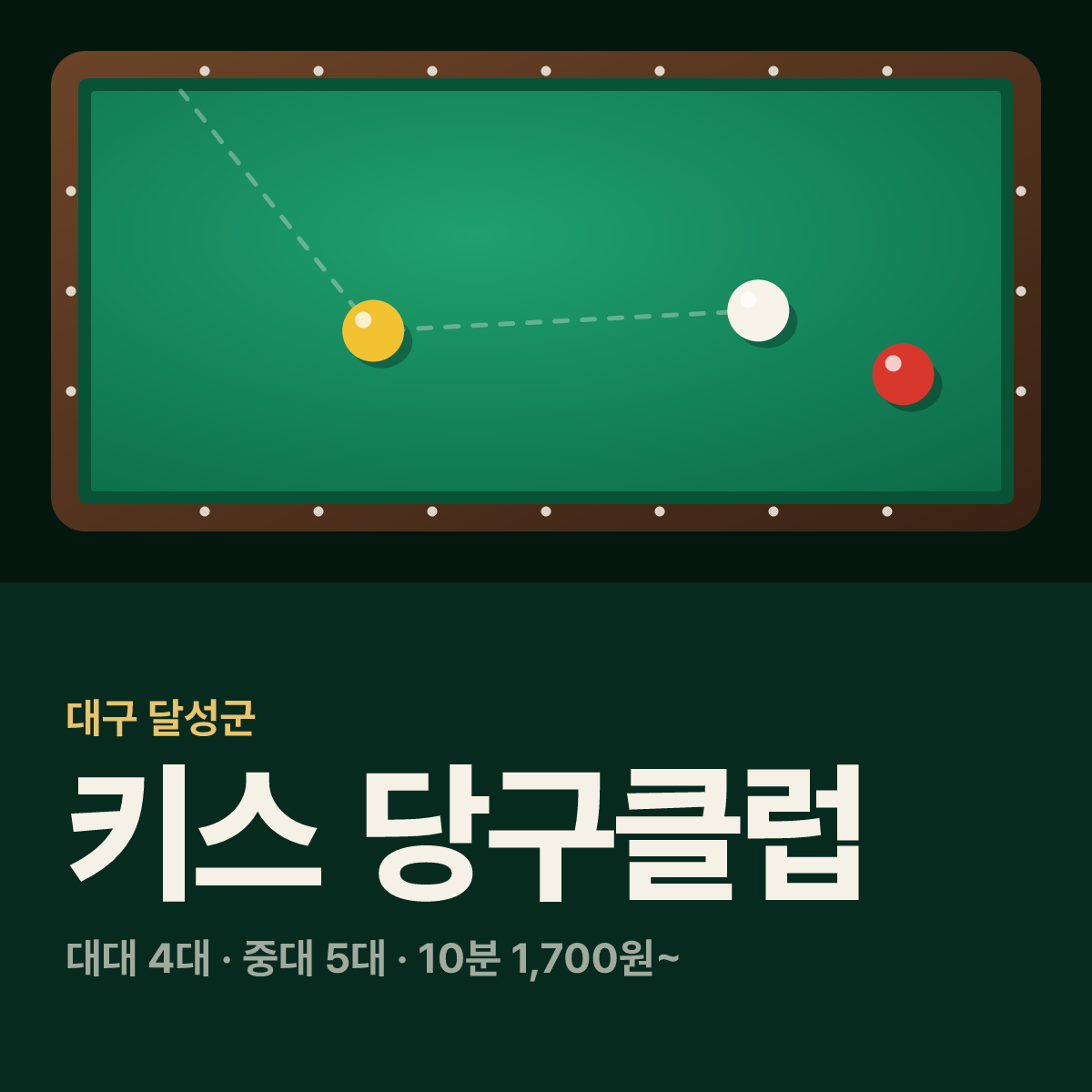 키스 당구클럽 당구장 카드