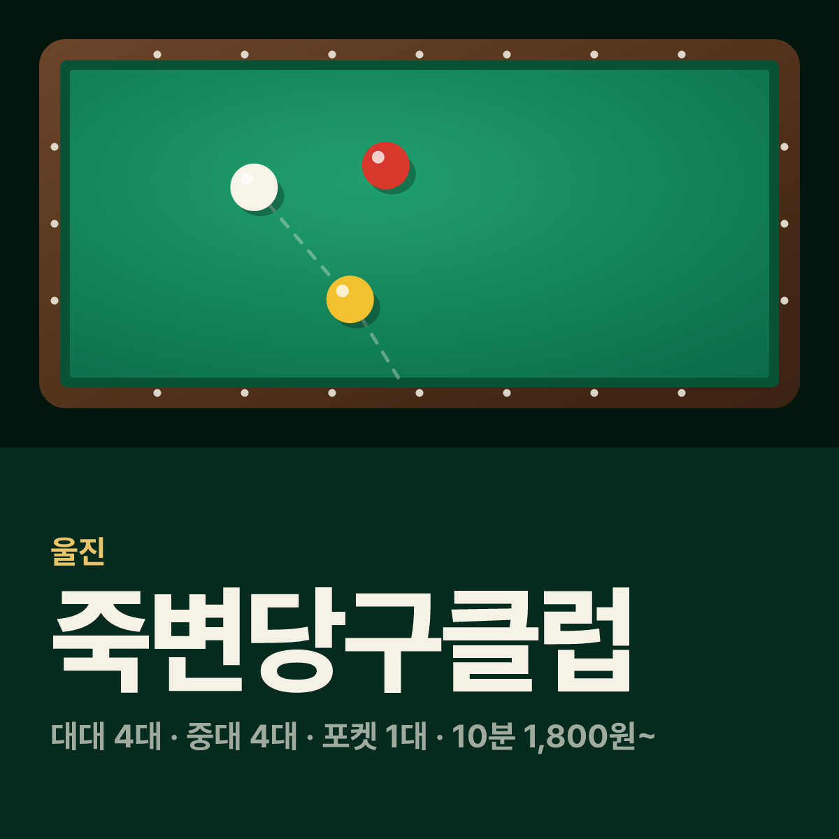 죽변당구클럽 당구장 카드