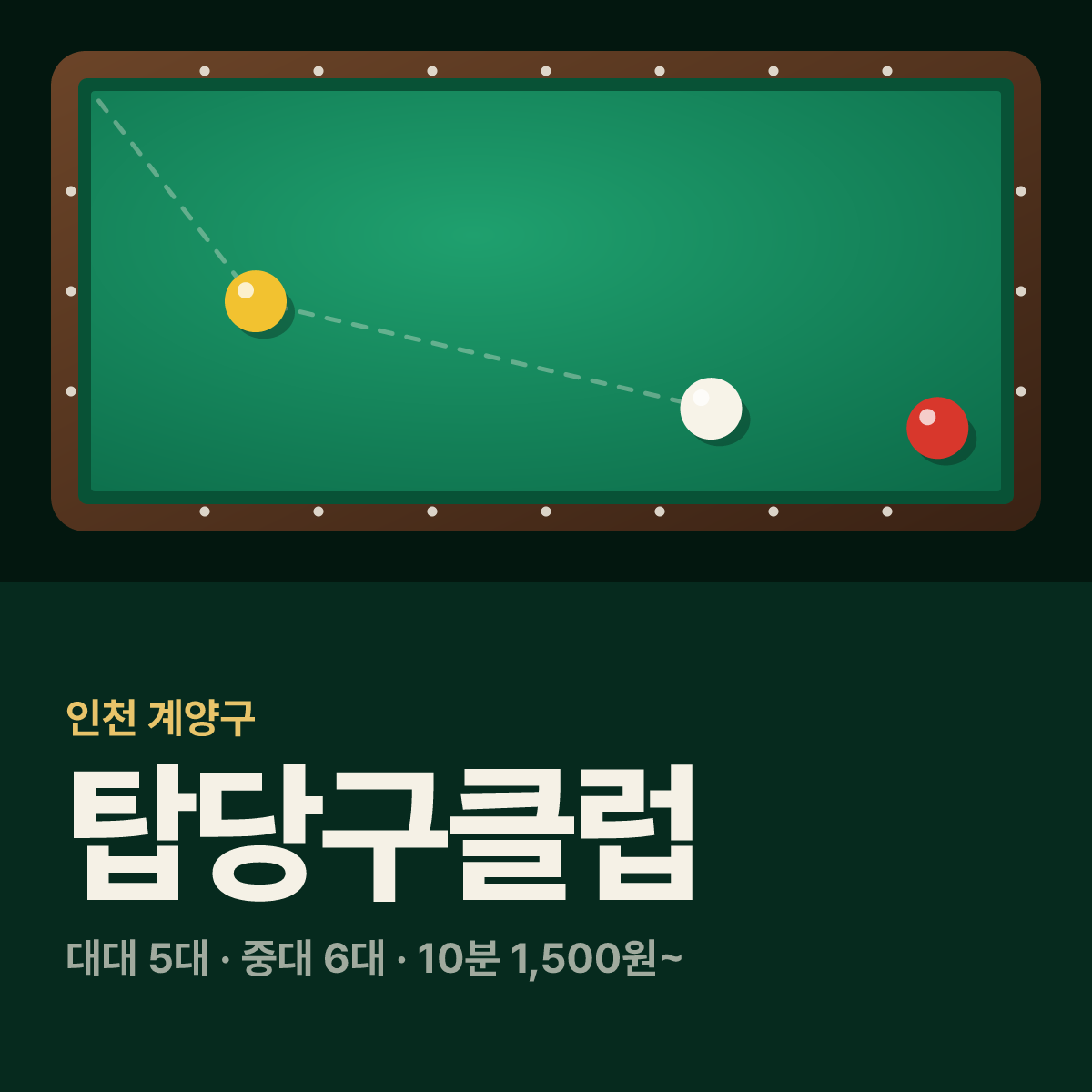 탑당구클럽 당구장 카드