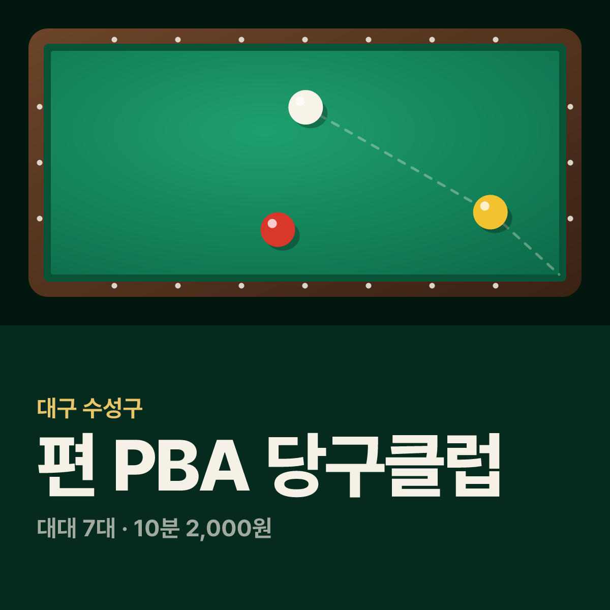 편 PBA 당구클럽 당구장 카드