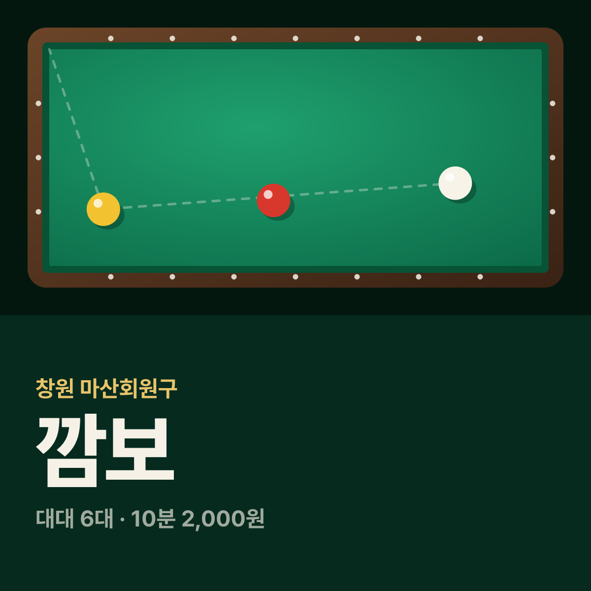 깜보 당구장 카드