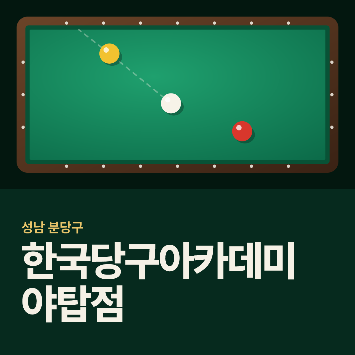 한국당구아카데미 야탑점 당구장 카드