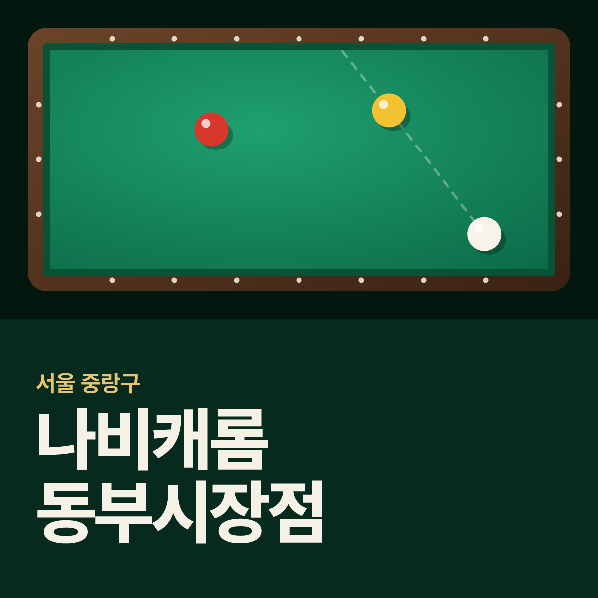 나비캐롬 동부시장점 당구장 카드