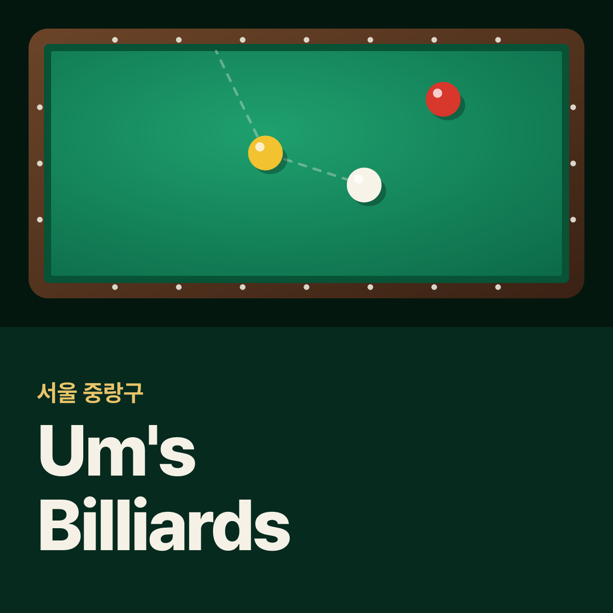 Um's Billiards 당구장 카드