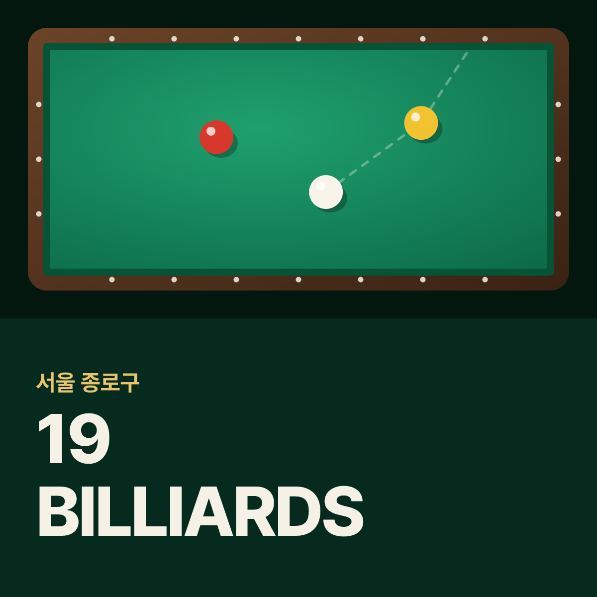 19 BILLIARDS 당구장 카드