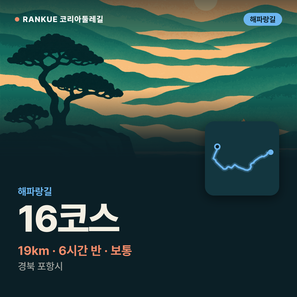 해파랑길 16코스 — 19km · 6시간 30분 · 보통 · 경북 포항시