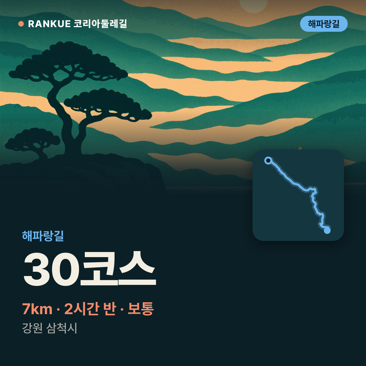 해파랑길 30코스 — 7km · 2시간 30분 · 보통 · 강원 삼척시