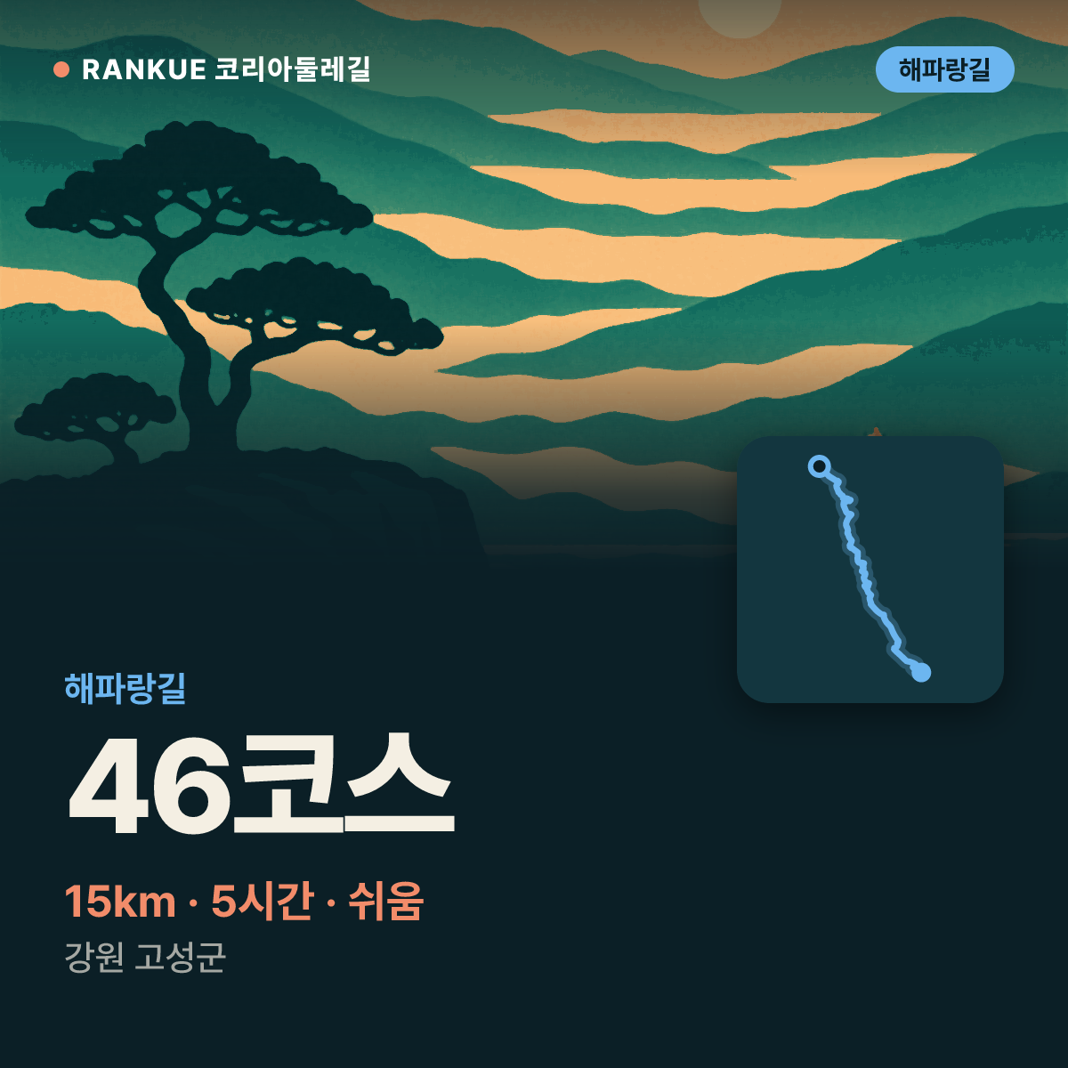 해파랑길 46코스 — 15km · 5시간 · 쉬움 · 강원 고성군