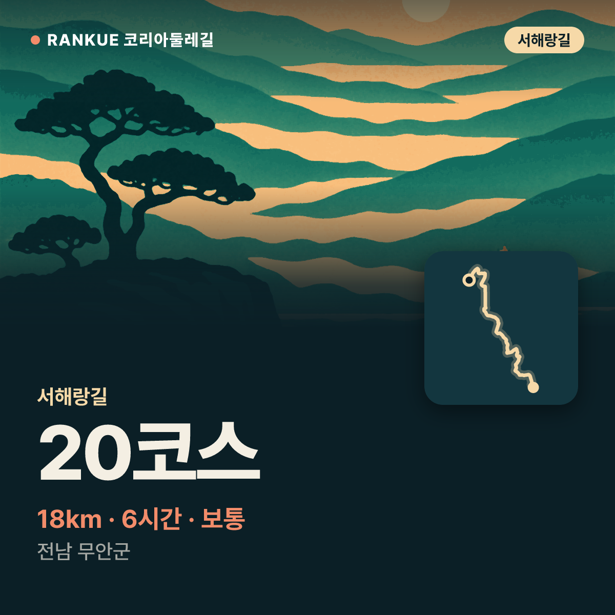 서해랑길 20코스 — 18km · 6시간 · 보통 · 전남 무안군